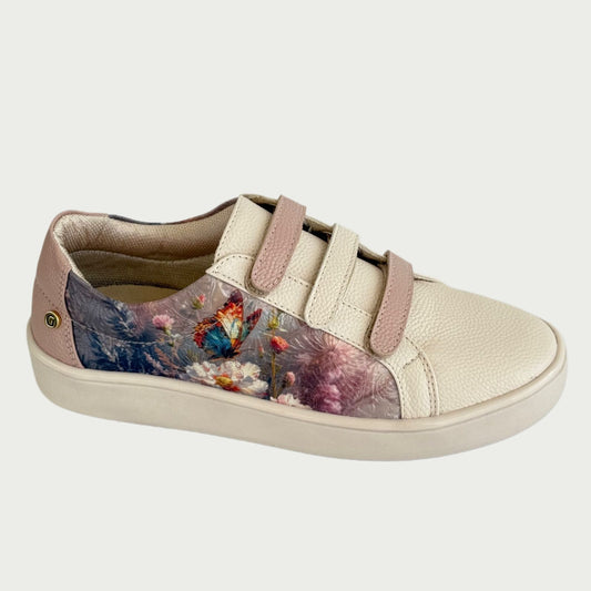 Tennis en cuero beige x nude mariposa Ref: T014XTNU