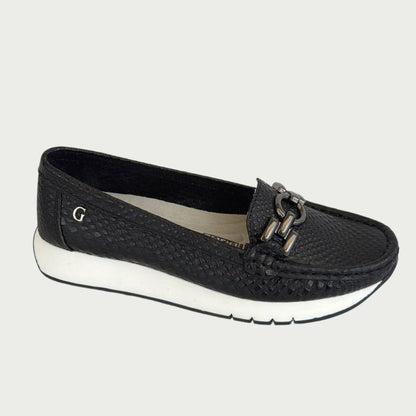 Mocasín en cuero negro Rf TBXPNGR