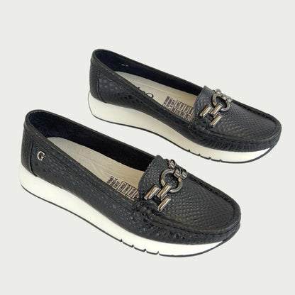 Mocasín en cuero negro Rf TBXPNGR