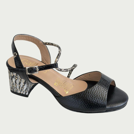 Sandalia en cuero negro x folia Ref: 249XPNG