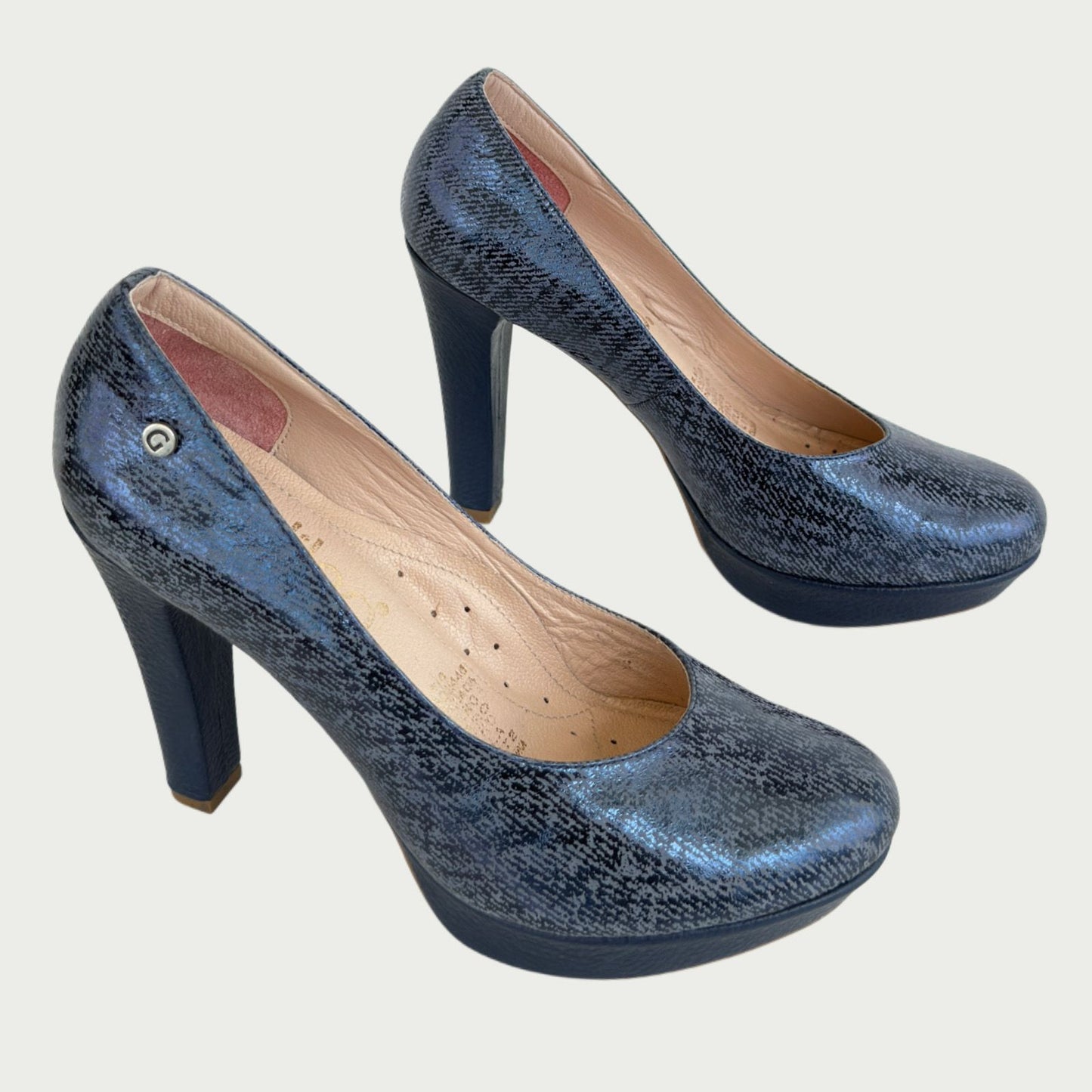 Zapatos en cuero azul x folia Ref: 8367NZ7