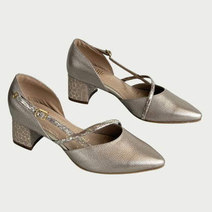 Zapatos en cuero bronzini oro Ref: 1157XPDO