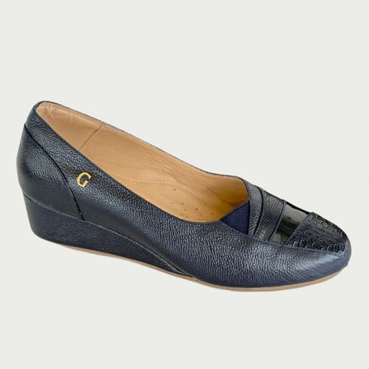 Zapato en cuero azul 1194XPAZ