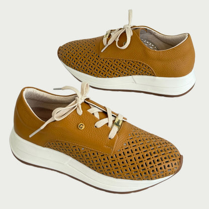 Tennis en cuero mostaza Ref: T5060