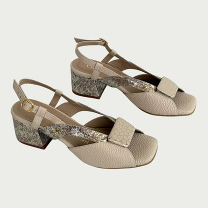 Sandalia en cuero nude x folia Ref: 243XPCA