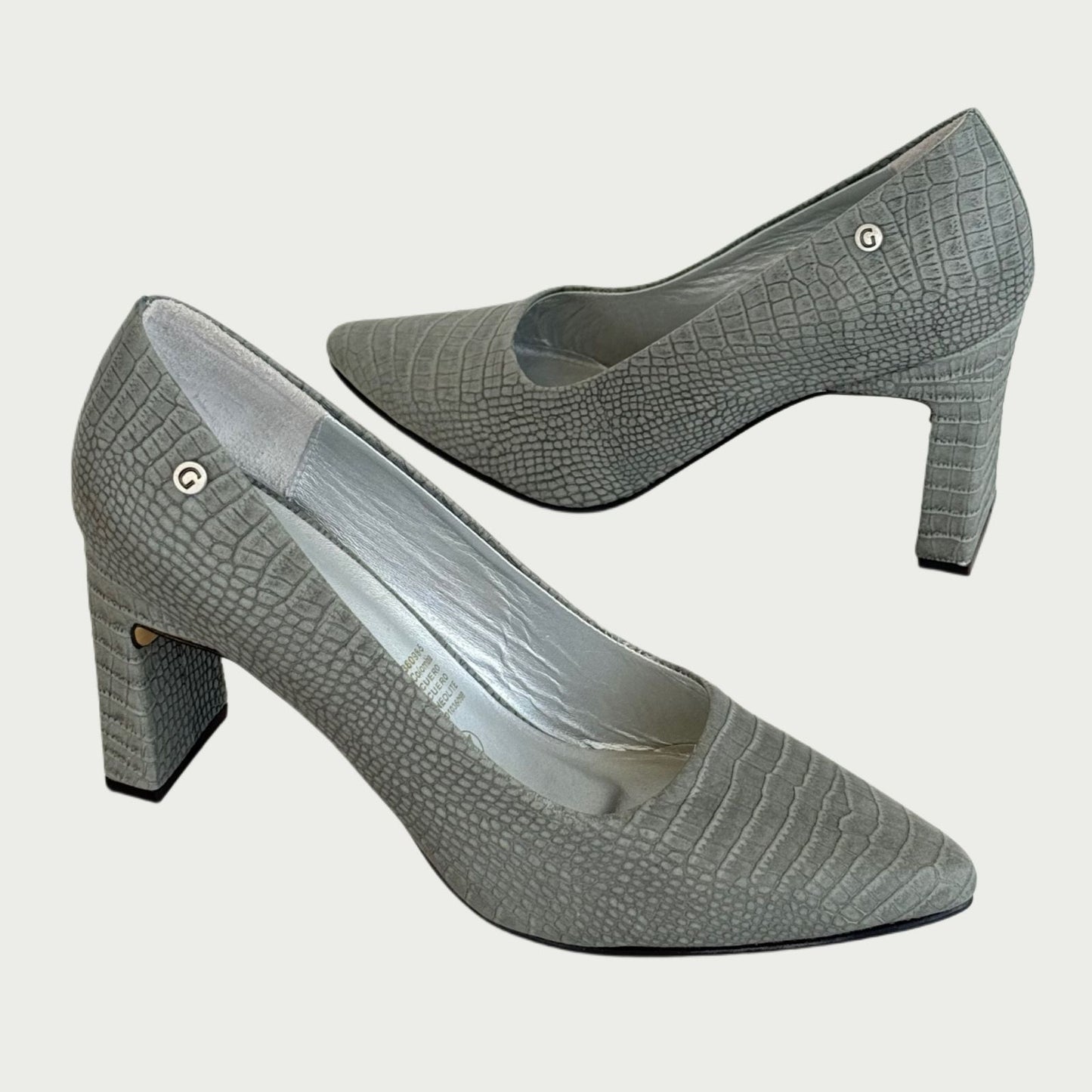 Zapatos en cuero stilettos gris niebla Ref: 4750MPGR