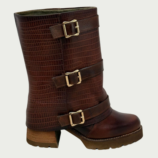 Botas en cuero miel Ref:  6396MMI