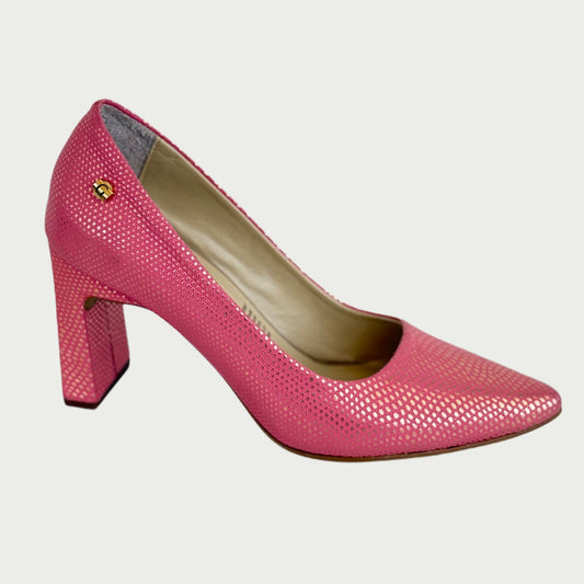 Zapatos en cuero rosado x dorado Ref: 4750NV