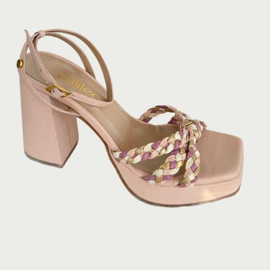 Sandalias en cuero nude x trenza Ref: ALLEGS9