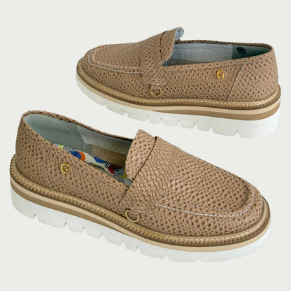 Mocasines en cuero cafe x folia Ref: 6105NPT37
