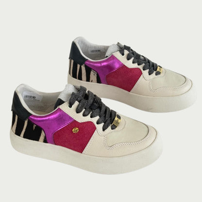 Tennis en cuero zebra x fucsia Ref: GRECIANGH4