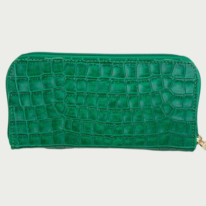 Billetera en cuero verde rectangular Ref: BILLNP