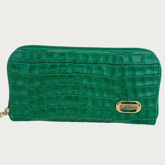 Billetera en cuero verde rectangular Ref: BILLNP