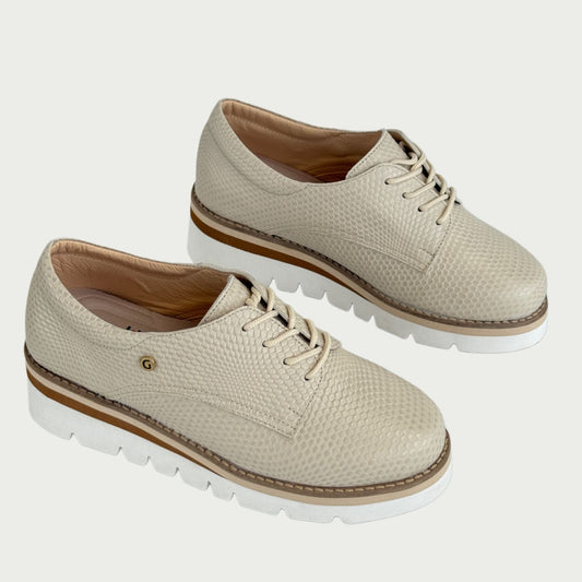 Bolichero en cuero beige Ref: 1203XPBE