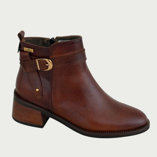 Botines en cuero miel Ref: 6482