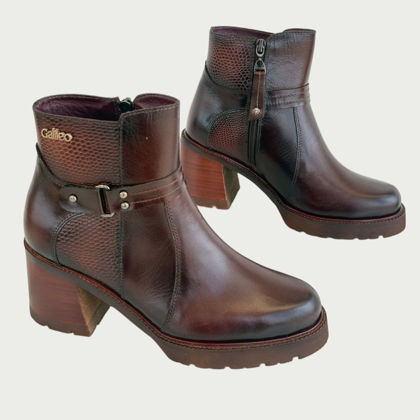 Botines en cuero sangria Ref: 6299