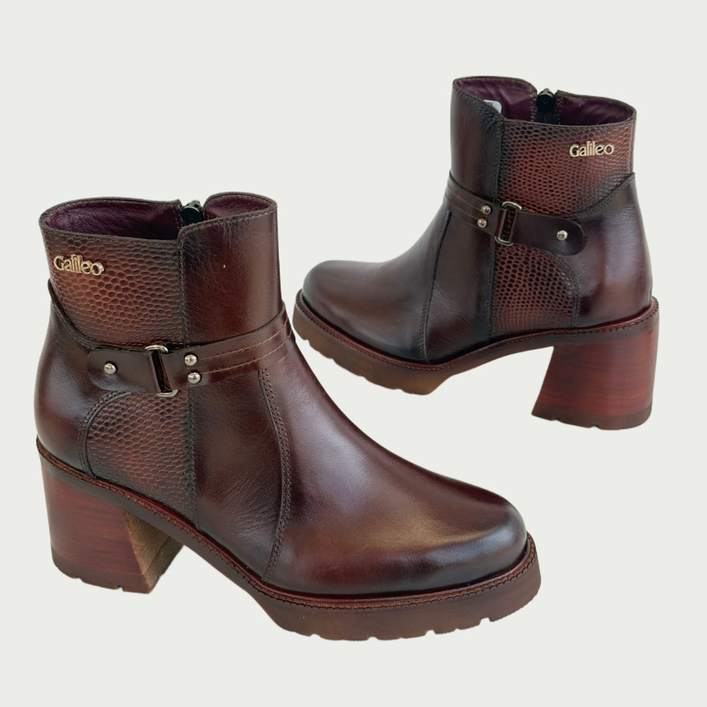 Botines en cuero sangria Ref: 6299