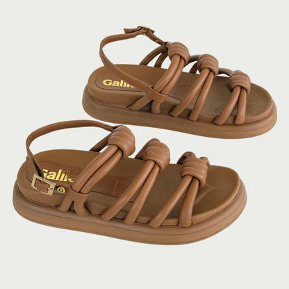 Sandalias en cuero miel Ref: 1061WP