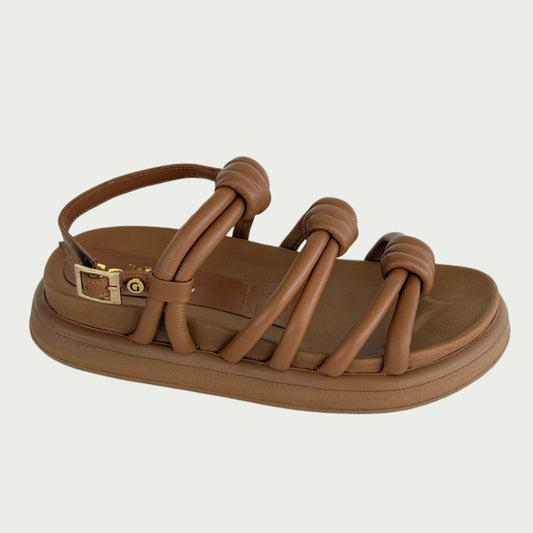 Sandalias en cuero miel Ref: 1061WP