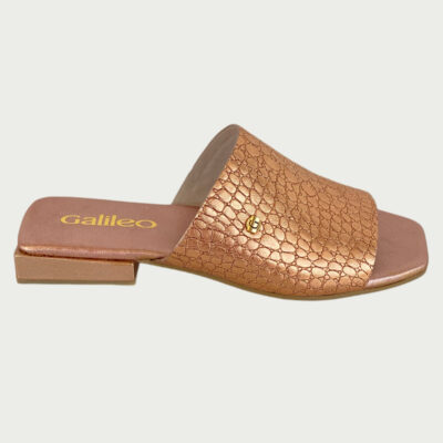 Sandalias cuero oro rosa