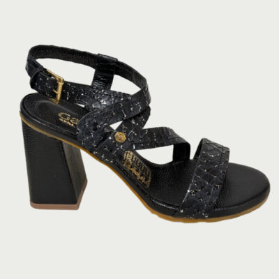 Sandalias cuero negro Rf PALOMA