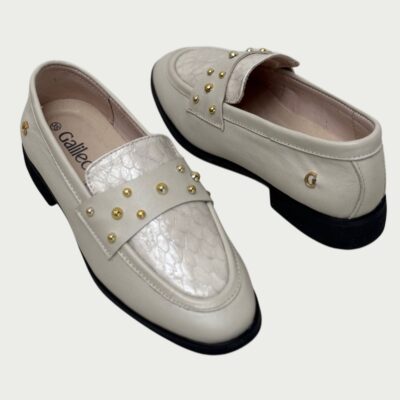 Zapato cuero ostra cam blanco Rf ZARA-1006 - Imagen 3