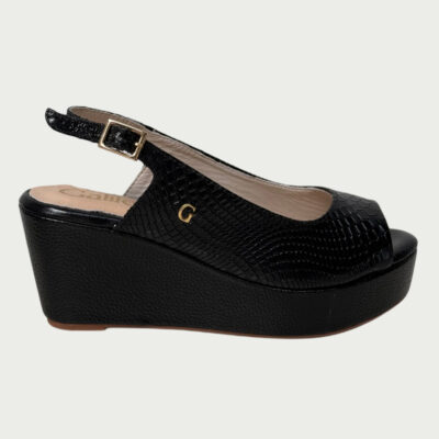 Sandalias cuero negro Rf 2232