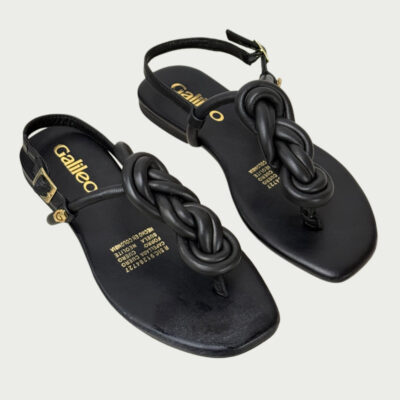 Sandalias cuero negro Rf 8001 - Imagen 2