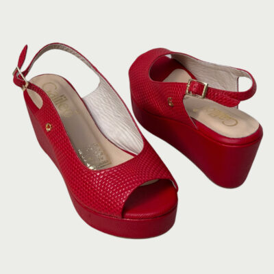 Sandalias cuero rojo Rf 2232 - Imagen 3