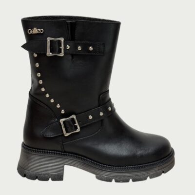 Botines cuero negro Rf 6400