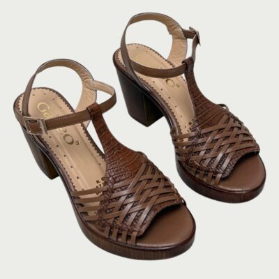 Sandalias cuero miel Rf 6323 - Imagen 2