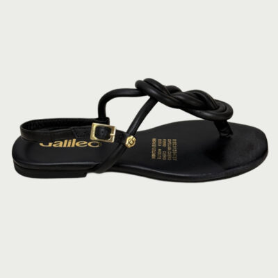 Sandalias cuero negro Rf 8001