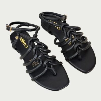 Sandalias cuero negro Rf 8011 - Imagen 2