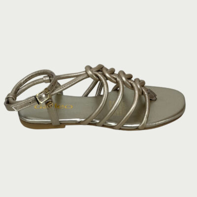 Sandalias cuero dorado Rf 8011