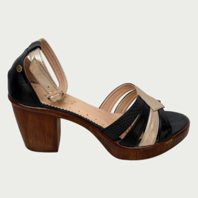 Sandalias cuero negro Rf 6253