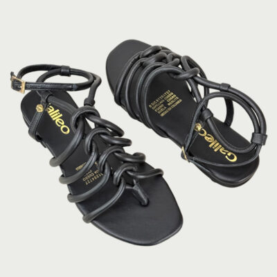 Sandalias cuero negro Rf 8011 - Imagen 3