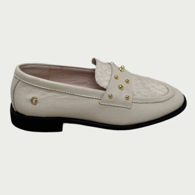 Zapato cuero ostra cam blanco Rf ZARA-1006