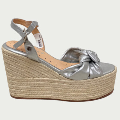 Sandalias cuero plateadas Rf 9645