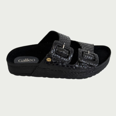 Sandalias cuero sharol negro Rf SK01