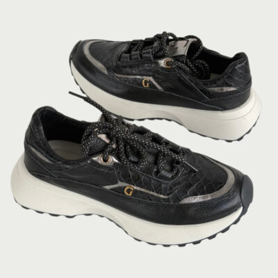 Tenis en cuero negro x plata  Ref: M648MPNG - Imagen 3