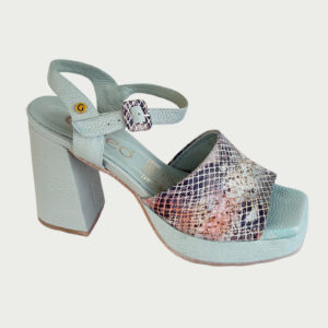 Sandalias cuero verde meta Ref: PAULANYV7